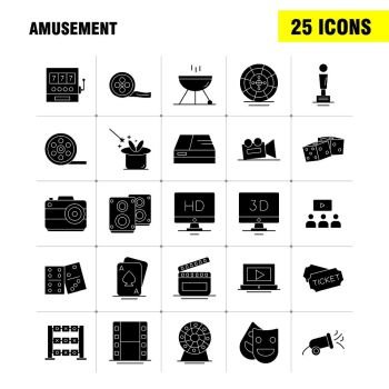 Amusement Solid Glyph Icon for Web, Print and Mobile UX/UI Kit. Such as: Entertainment, Movie, Oscar, Award, 3d, Display, Monitor, Preview, Pictogram Pack. - Vector