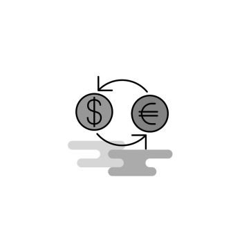 Money converstion  Web Icon. Flat Line Filled Gray Icon Vector