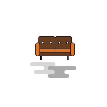 Flat Couch  Icon. Vector