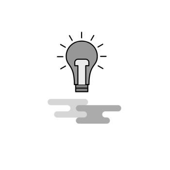 Bulb  Web Icon. Flat Line Filled Gray Icon Vector