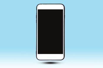 Mobile Smart phone on light blue background