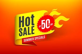 Sales background template design with flame. Hot sale sign. Vector illustration. Sales background template design with flame. Hot sale sign.