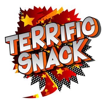 Terrific Snack - Vector illustrated comic book style phrase on abstract background.