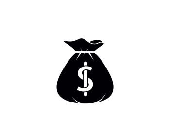 Money bag icon illustration isolated sign symbol. Money bag vector logo. Flat design style.
