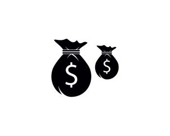 Money bag icon illustration isolated sign symbol. Money bag vector logo. Flat design style.
