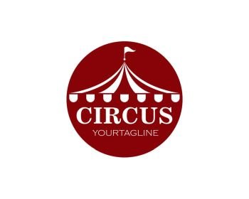 Circus tent logo template. Vector illustration