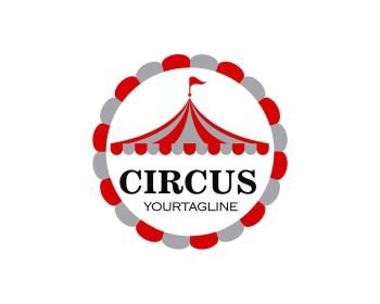 Circus tent logo template. Vector illustration