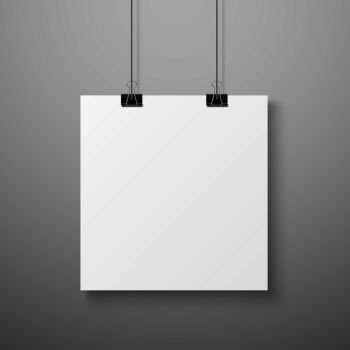 Hanging picture. Blank photo paper template for gallery realistic illustration. Hanging picture. Blank photo paper template for gallery realistic vector illustration