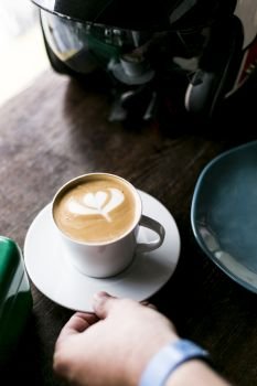 the hands of the barista