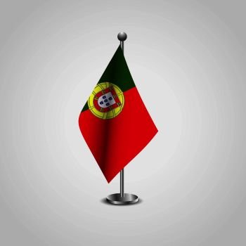 Portugal Flag Pole. Vector EPS10 Abstract Template background
