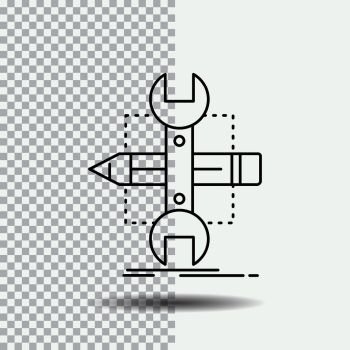 Build, design, develop, sketch, tools Line Icon on Transparent Background. Black Icon Vector Illustration. Vector EPS10 Abstract Template background