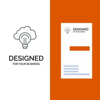 Idea, Light, Bulb, Focus, Success Grey Logo Design and Business Card Template