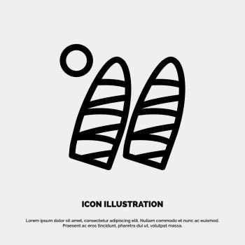 Surf, Surfing, Water, Sports Line Icon Vector