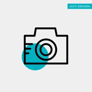 Camera, Image, Photo, Picture turquoise highlight circle point Vector icon