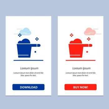Cleaning, Detergent, Gauge, Housekeeping  Blue and Red Download and Buy Now web Widget Card Template
