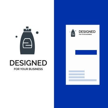 Bathroom, Cleaning Gel, Shower, Soap Grey Logo Design and Business Card Template