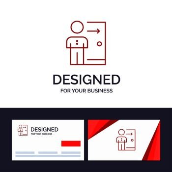 Creative Business Card and Logo template Dismissal, Employee, Exit, Job, Layoff, Person, Personal Vector Illustration