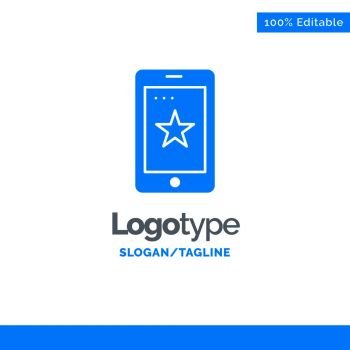 Mobile, Phone, Cell, Ireland Blue Solid Logo Template. Place for Tagline