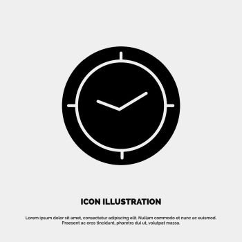 Watch, Time, Timer, Clock solid Glyph Icon vector