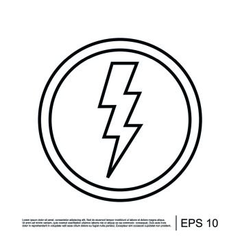 Lightning icon, thunder symbol, Lightning bolt expertise flat icon for apps and websites