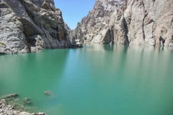 Amazing mountain lake Kelsuu, Kyrgyzstan