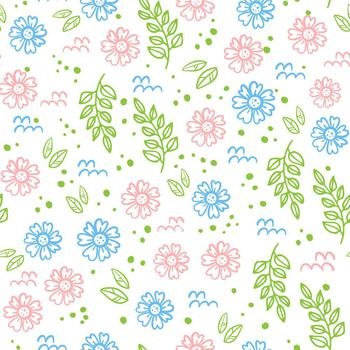ABSTRACT FLORAL Fabric Seamless Pattern Vector Illustration