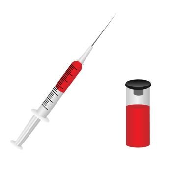 medical blood analysis with syringe vector illustration on a white background isolated