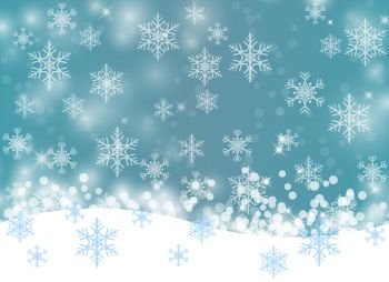 Winter background with snowflakes, abstract Christmas Background.  