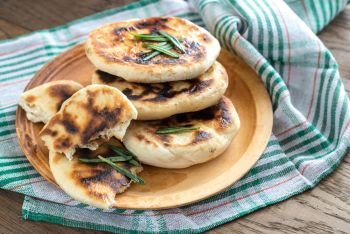Grilled flatbreads with rosemary