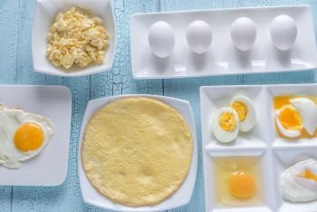 Variety of egg dishes
