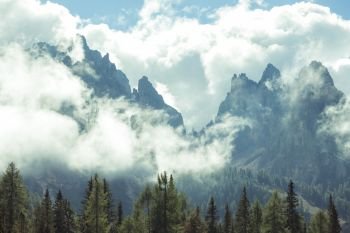 Beautiful mountain landscape around  Tre Cime di Lavaredo. Dolomites, Italy
