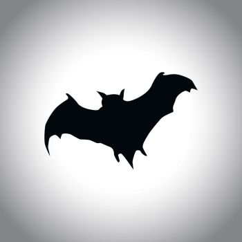 Bat black icon for web and mobile device. Bat black icon