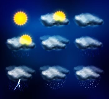 Weather icons set for web and mobile devices. Weather icons set