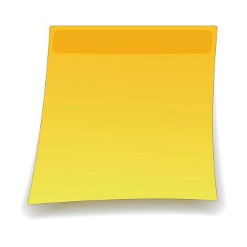 Square yellow sticker cartoon icon isolated on a white . Square yellow sticker cartoon icon