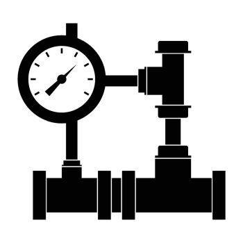Water pipe meter of water, gas on a white background, black simple. water pipe meter of water, gas, 