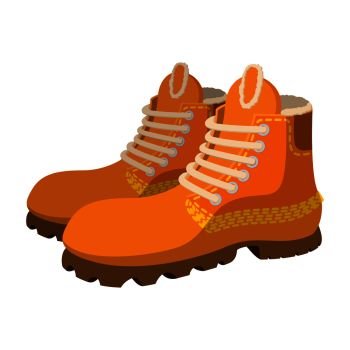 Hipster boots cartoon icon. Yellow boots for men on a white background. Hipster boots cartoon icon