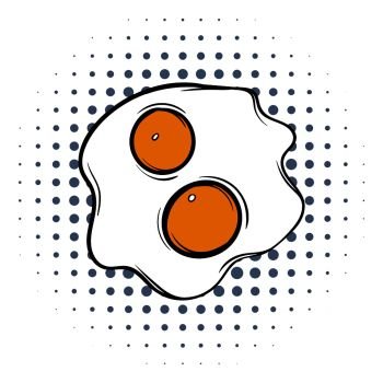 Fried eggs comics icon on a white background. Fried eggs comics icon