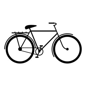 Bicycle black simple icon isolated on white background. Bicycle black simple icon