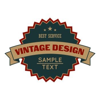 Sale vintage design banner. Round retro symbol with ribbon on a white. Sale vintage design banner