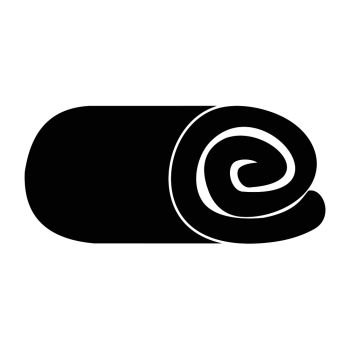 Towel rolled up black simple icon isolated on white background. Towel rolled up black simple icon 