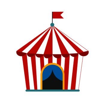Vintage circus tent flat icon isolated on white background. Vintage circus tent flat icon