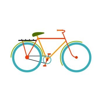Bicycle flat icon isolated on white background. Bicycle flat icon