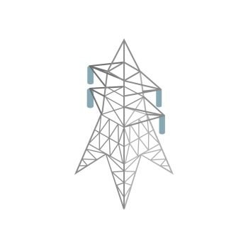 Pylon power icon in isometric 3d style on a white background. Pylon power icon, isometric 3d style 