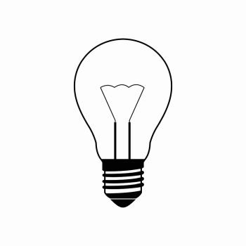 Bulb icon icon in simple style on a white background. Bulb icon in simple style 