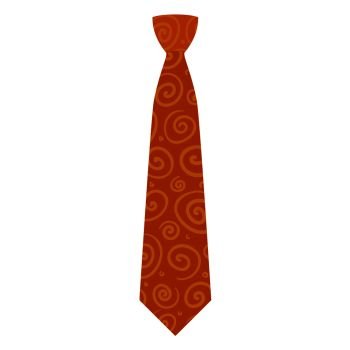 Orange tie icon. Flat illustration of orange tie vector icon for web design. Orange tie icon, flat style