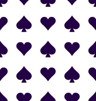 Vector seamless patterns with icons of playings cards. Spades. Casino game background,. Vector seamless patterns with icons of playings cards.