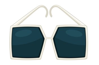 Fashionable trendy accessories for summertime. Isolated icon of retro sunglasses for casual outfit. Wearing eyewear in warm season. Vintage appearance addition, cool accent vector in flat style. Square retro sunglasses, retro eyewear fashionable accessories vector