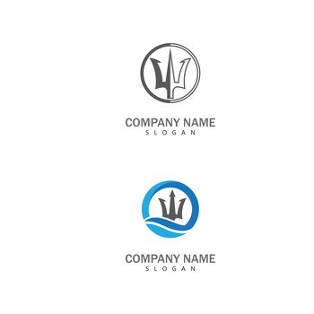  Trident Logo Template vector icon illustration design