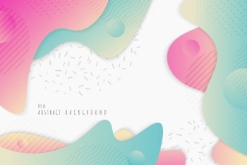 Abstract gradient colors design of fluid 3d design with geometric decoration template. Copy space free text design on white background. illustration vector 