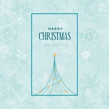 merry christmas and happy new year. greeting, invitation or menu cover. vector illustration with tree